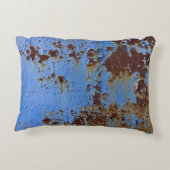 金属と青絵を描のテクスチャ アクセントクッション (裏面)