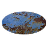 金属と青絵を描のテクスチャ カッティングボード (角)