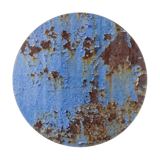 金属と青絵を描のテクスチャ カッティングボード (正面)