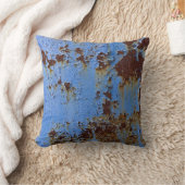 金属と青絵を描のテクスチャ クッション (ブランケット)