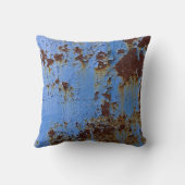 金属と青絵を描のテクスチャ クッション (裏面)