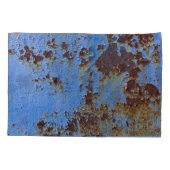 金属と青絵を描のテクスチャ 枕カバー (裏面)