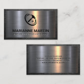 金属と革 | ホームハンマーのロゴ 名刺 (正面/裏面)