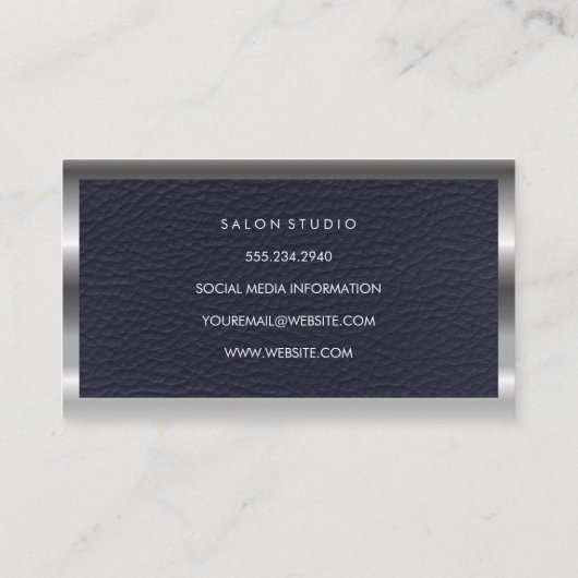 金属と革 名刺 (裏面)