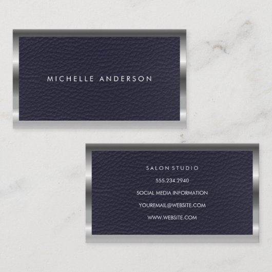 金属と革 名刺 (正面/裏面)