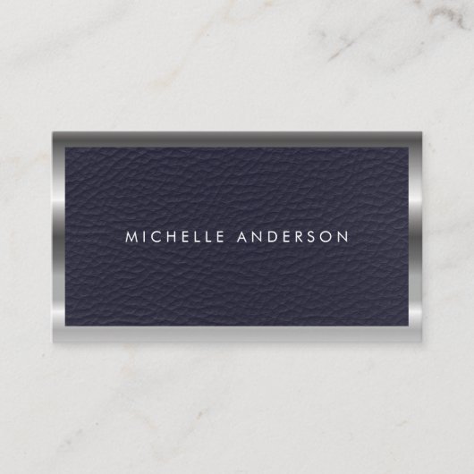 金属と革 名刺 (正面)