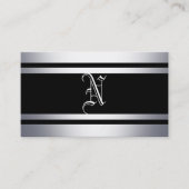 金属と黒のストリップ 名刺 (正面)