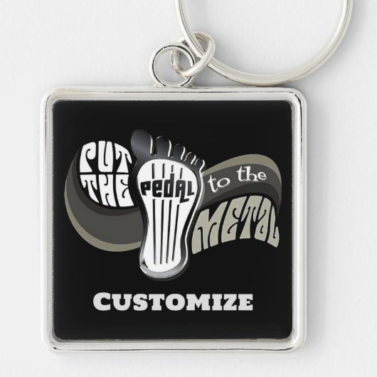 金属に足を踏む キーホルダー (正面)