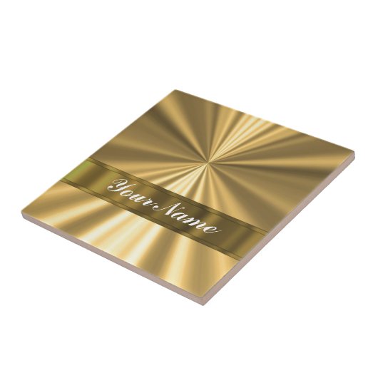 金属に金ゴールドの見ること タイル (側面)