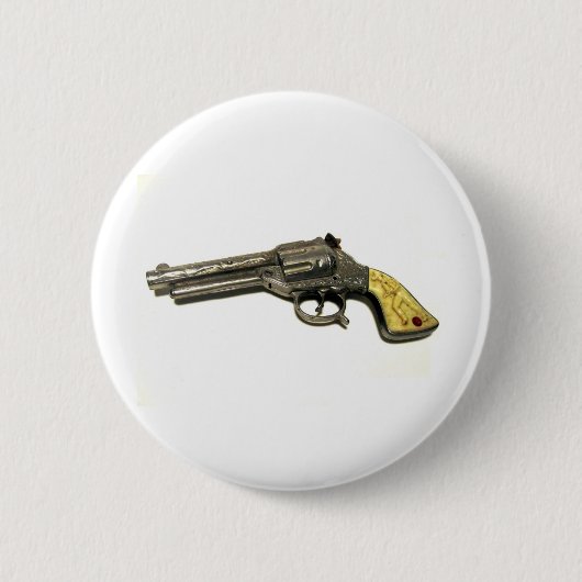 金属のおもちゃ銃 缶バッジ (正面)