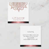 金属のどのばら色の金ゴールド スクエア名刺 (正面/裏面)