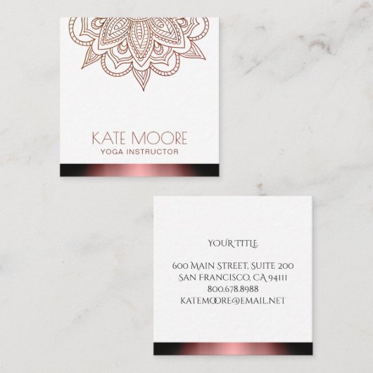 金属のどのばら色の金ゴールド スクエア名刺 (正面/裏面)