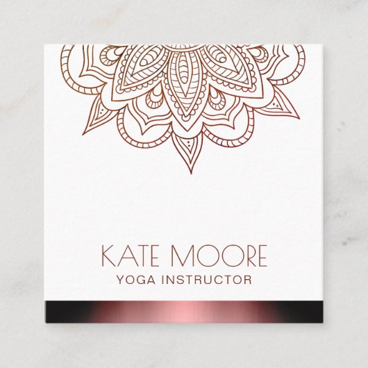 金属のどのばら色の金ゴールド スクエア名刺 (正面)