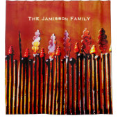 金属のキャンドル パーソナライズされた カラフルな シャワーカーテン シャワーカーテン (正面)