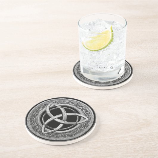 金属のケルト族の三位一体の結び目 コースター (側面)