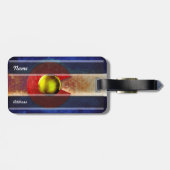 金属のコロラド州の錆つかせた旗 ラゲッジタグ (裏面横)