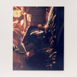 金属のサイバーパンクの女性のパズル ジグソーパズル