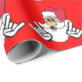 金属のサンタの包装紙 ラッピングペーパー (ロールコーナー)