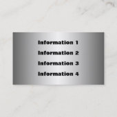 金属のダイヤモンドのプレートの名刺 名刺 (裏面)