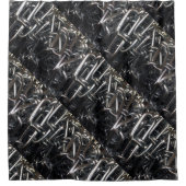 金属のチェーン・リンクの鉄は産業グランジ鎖でつなぎます シャワーカーテン (正面)