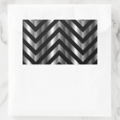 金属のバーとジグザグ線による光の錯覚 長方形シール (バッグ)