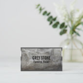 金属のボーダー灰色の石造りの葬儀場の名刺 名刺 (スタンド正面)