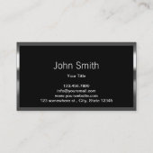 金属のボーダー灰色の石造りの葬儀場の名刺 名刺 (裏面)