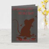 金属のラットの誕生日 カード (黄色い花)