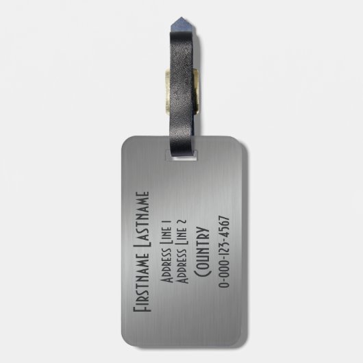 金属の一見のカスタムな荷物のラベル ラゲッジタグ (裏面縦)