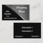 金属の一見のカッコいいの銀および黒い名刺 名刺 (正面/裏面)