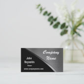 金属の一見のカッコいいの銀および黒い名刺 名刺 (スタンド正面)