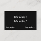 金属の一見のカッコいいの銀および黒い名刺 名刺 (裏面)