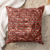 金属の円のスケッチに対する赤レンガ効果 クッション (ブランケット)