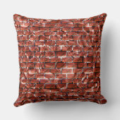 金属の円のスケッチに対する赤レンガ効果 クッション (裏面)