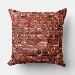 金属の円のスケッチに対する赤レンガ効果 クッション