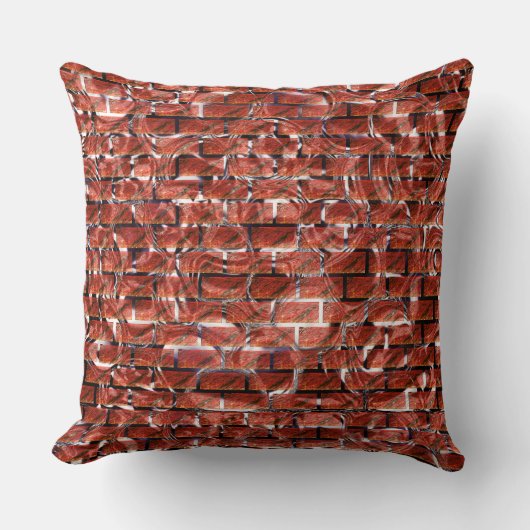 金属の円のスケッチに対する赤レンガ効果 クッション (正面)