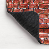 金属の円のスケッチに対する赤レンガ効果 マウスパッド (コーナー)