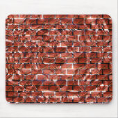 金属の円のスケッチに対する赤レンガ効果 マウスパッド (正面)