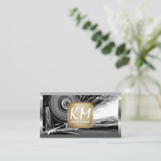 金属の切断 | 火花 名刺 (スタンド正面)