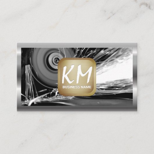 金属の切断 | 火花 名刺 (正面)