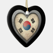 金属の効果の韓国のハートの旗 セラミックオーナメント (右)