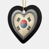 金属の効果の韓国のハートの旗 セラミックオーナメント (左)