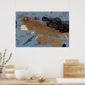 金属の地図（第2版） ポスター (キッチン)