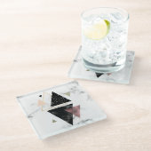 金属の大理石の幾何学的設計 ガラスコースター (アングル)