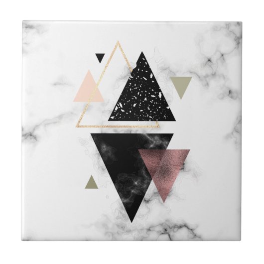 金属の大理石の幾何学的設計 タイル (正面)