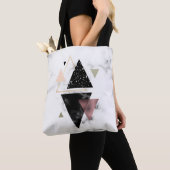 金属の大理石の幾何学的設計 トートバッグ (クローズアップ)