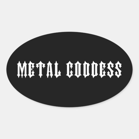 金属の女神 楕円形シール (正面)