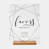 金属の幾何学模様が銀を引き立てるID648 アクリルサイン (正面)