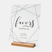 金属の幾何学模様が銀を引き立てるID648 アクリルサイン (傾斜)