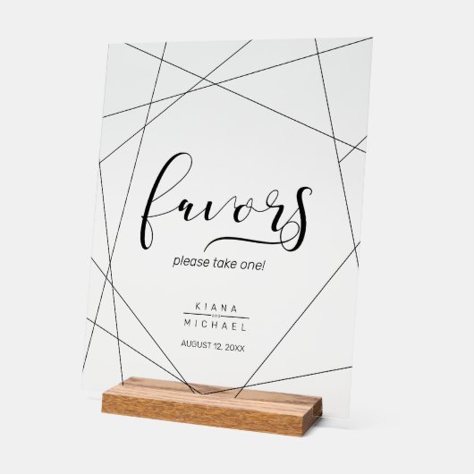 金属の幾何学模様が銀を引き立てるID648 アクリルサイン (傾斜)